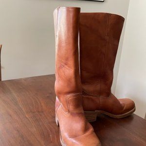 FRYE Campus boots 14L distressed harness saddle leather size 8